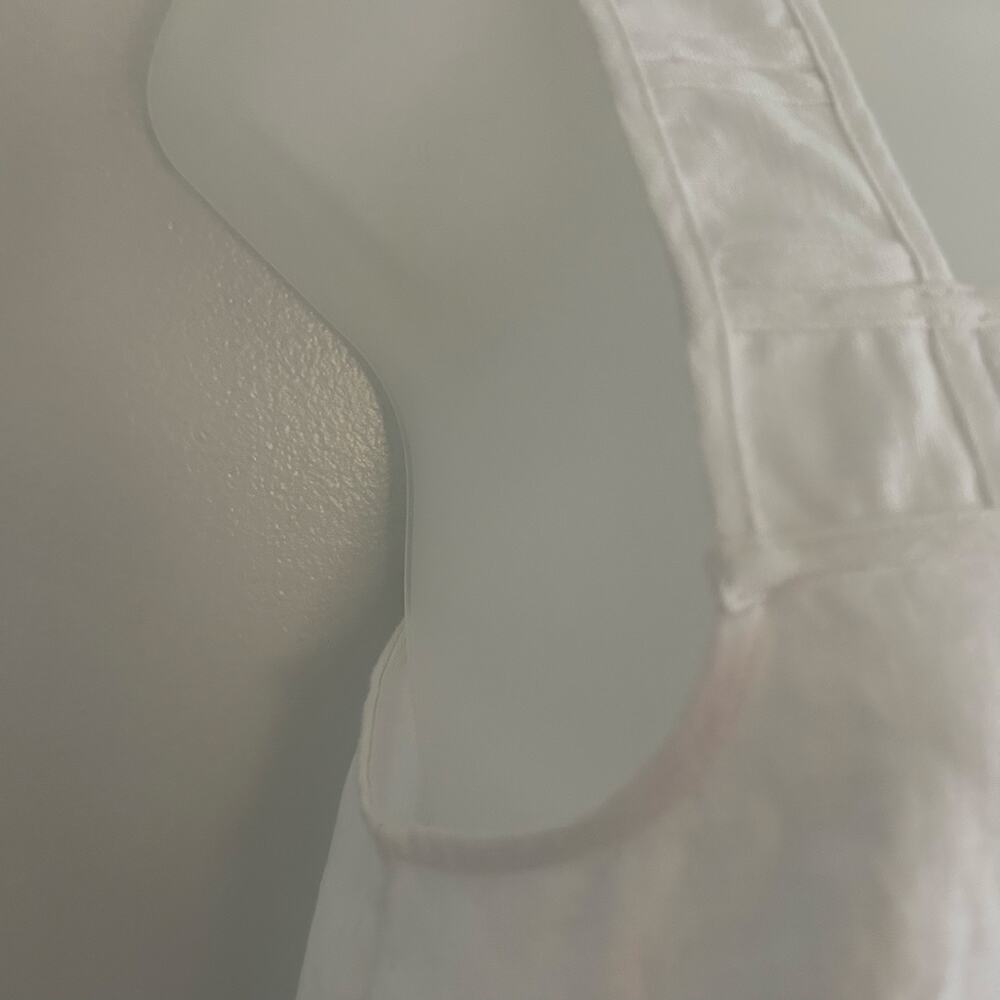 Madewell Women's Embroidered Tank Dress Linen White Square Neck Size 00 NEW Flaw - Picture 5 of 11